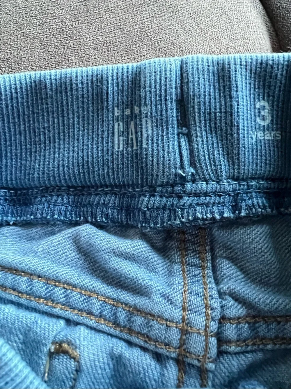 GAP Light Blue Distressed Knit-Waist Kids Denim Shorts